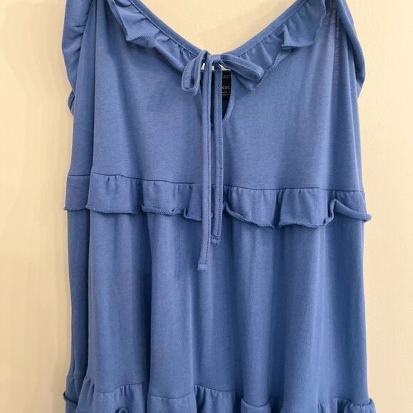J. Crew Blue Tiered Ruffle Maxi Dress - Picture 2 of 7